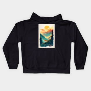 Great Smoky Mountains national park travel poster Kids Hoodie